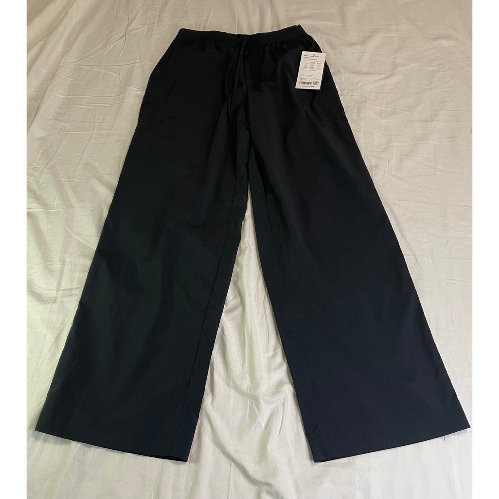 Athleta Pants Womens XXS Black Drift Poplin Wide Leg Lightweight UV Protection